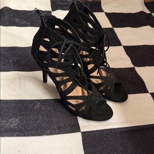 Christian Siriano Black Cutout Heels